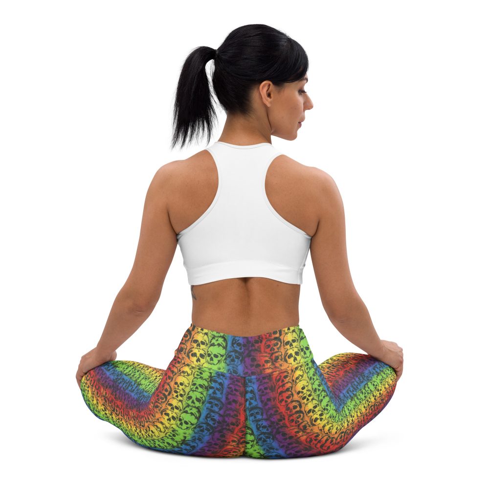 Rainbow Skulls Pride Yoga Leggings - Image 7