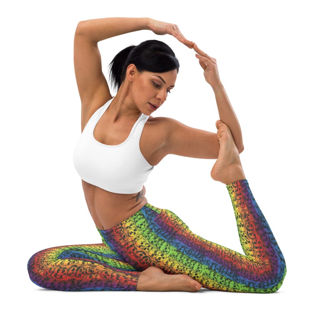 Rainbow Skulls Pride Yoga Leggings - Image 2