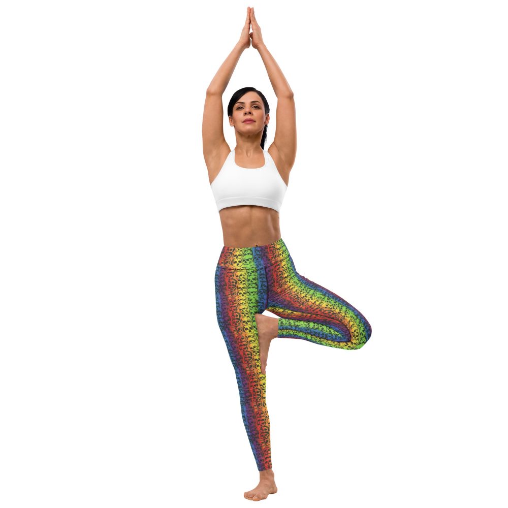 Rainbow Skulls Pride Yoga Leggings - Image 4