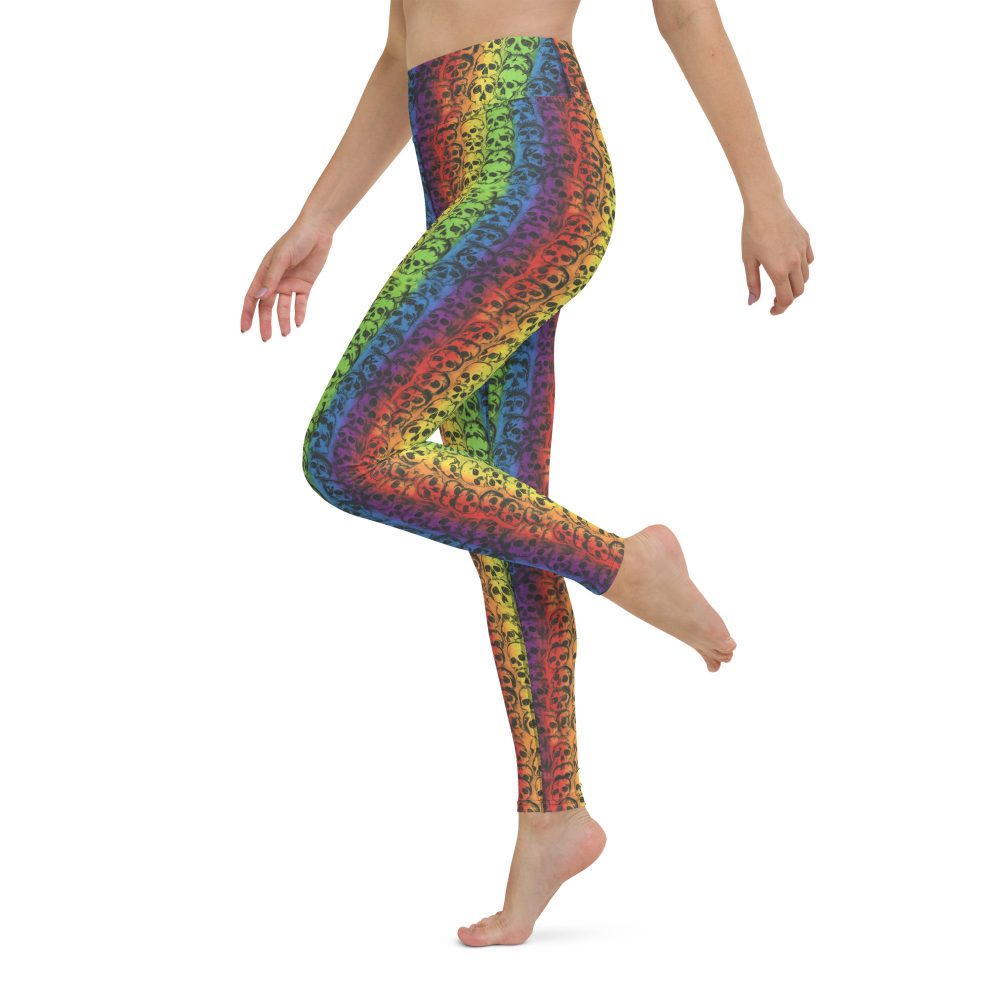 Rainbow Skulls Pride Yoga Leggings - Image 8