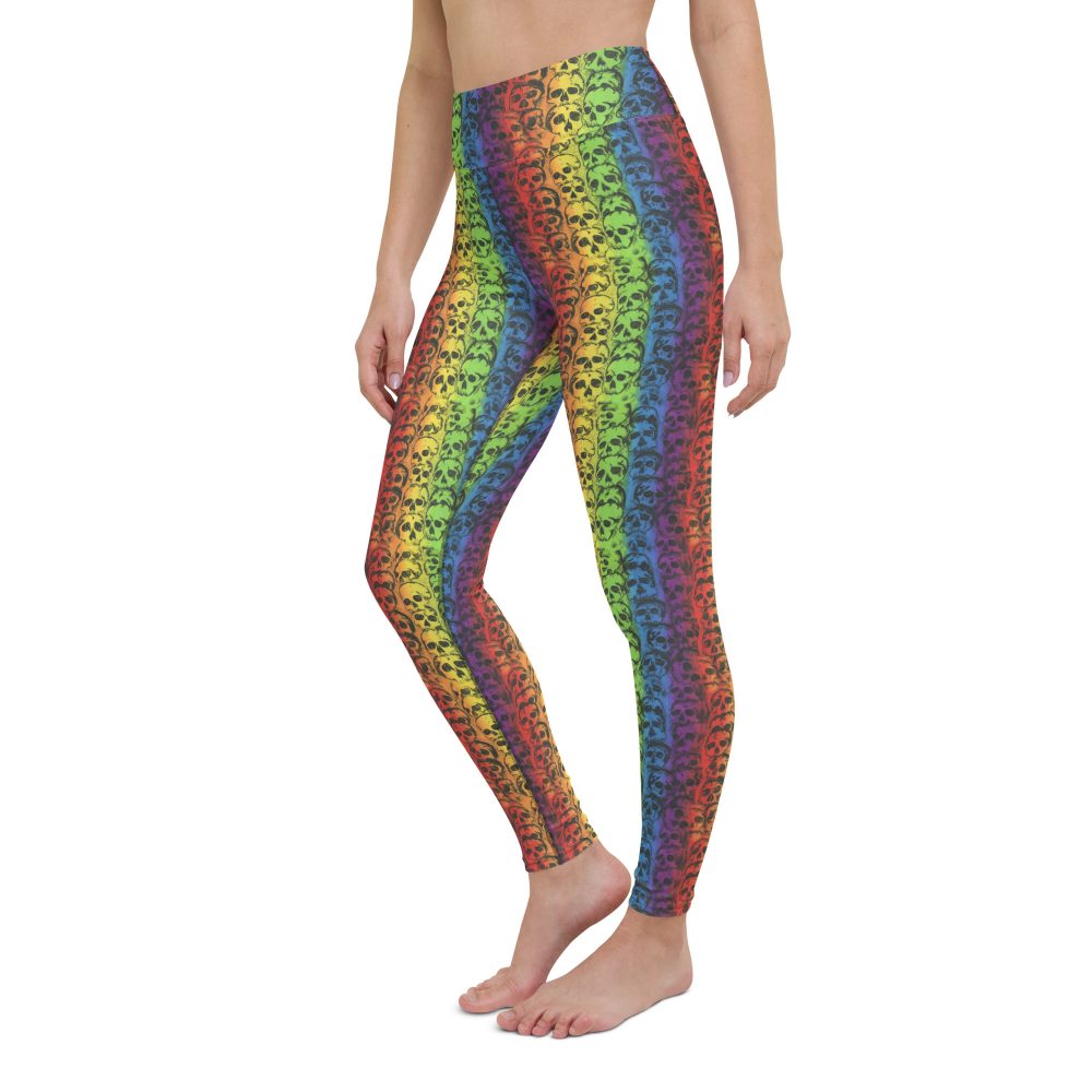 Rainbow Skulls Pride Yoga Leggings - Image 9