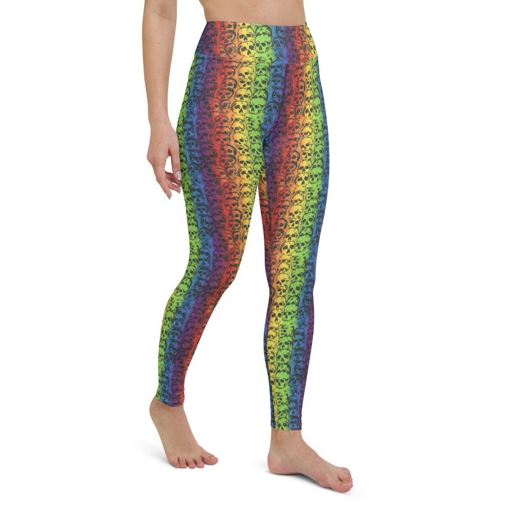 Rainbow Skulls Pride Yoga Leggings - Image 11