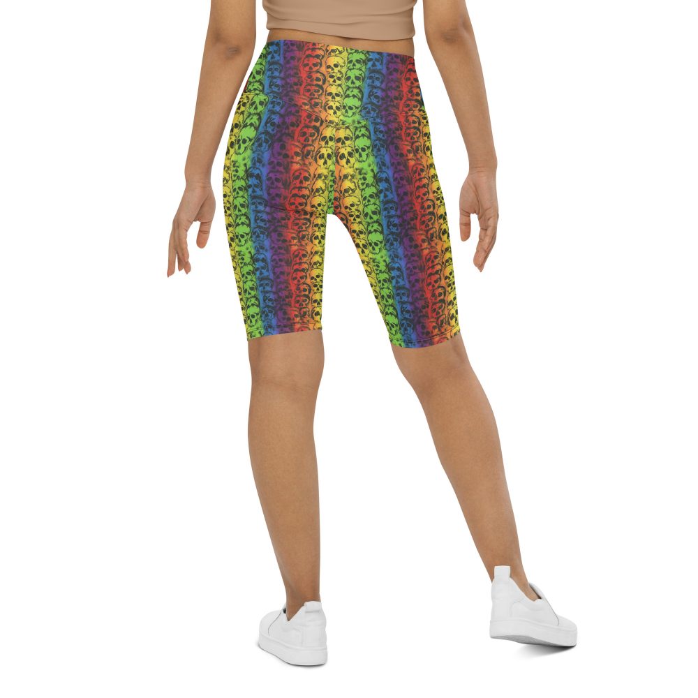Rainbow Skulls Pride Biker Shorts - Image 7