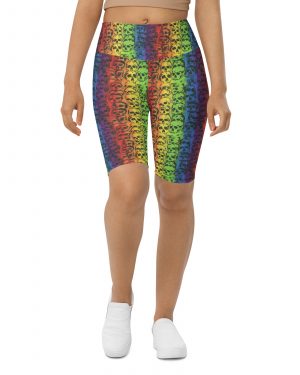 Rainbow Skulls Pride Biker Shorts