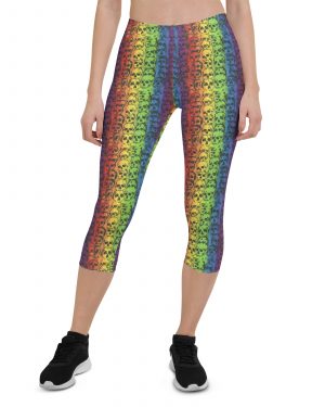 Rainbow Skulls Pride Capri Leggings