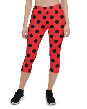 Ladybug Costume Red Black Polka Dot Capri Leggings