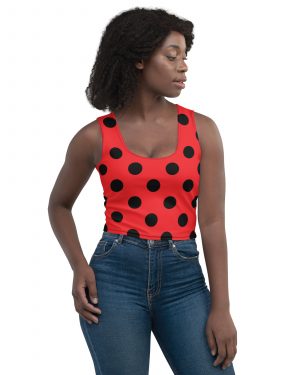 Ladybug Costume Red Black Polka Dot Crop Top