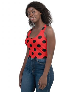 Ladybug Costume Red Black Polka Dot Crop Top