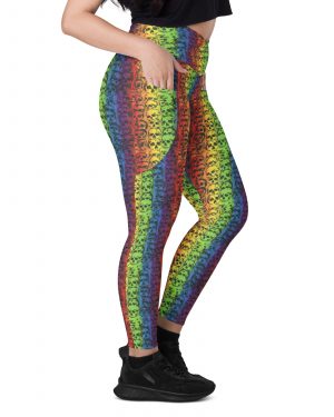 Rainbow Skulls Pride Crossover leggings with pockets