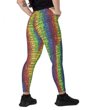 Rainbow Skulls Pride Crossover leggings with pockets