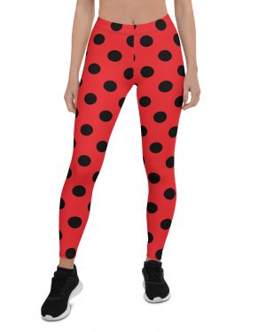 Ladybug Costume Red Black Polka Dot Leggings