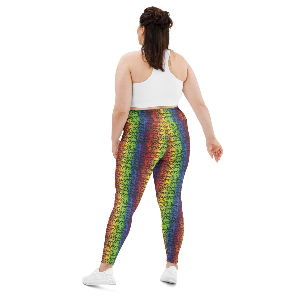 Rainbow Skulls Pride Plus Size Leggings - Image 3