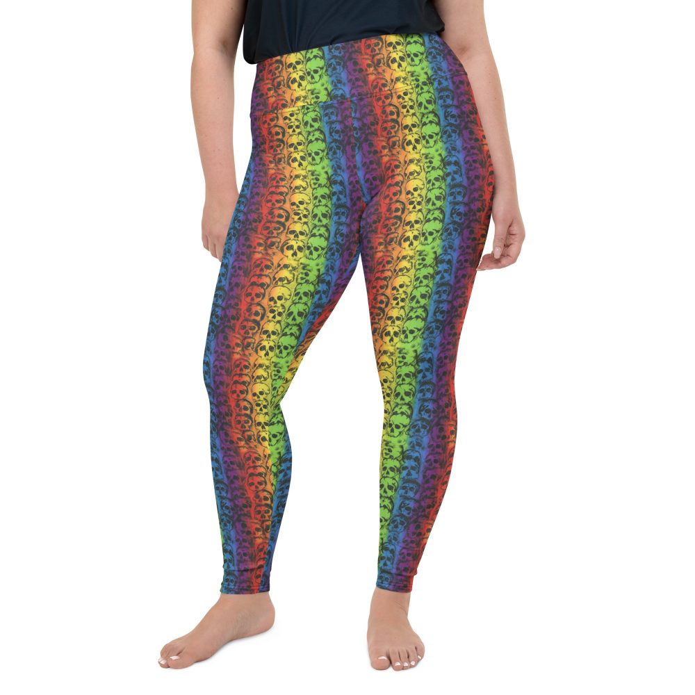Rainbow Skulls Pride Plus Size Leggings