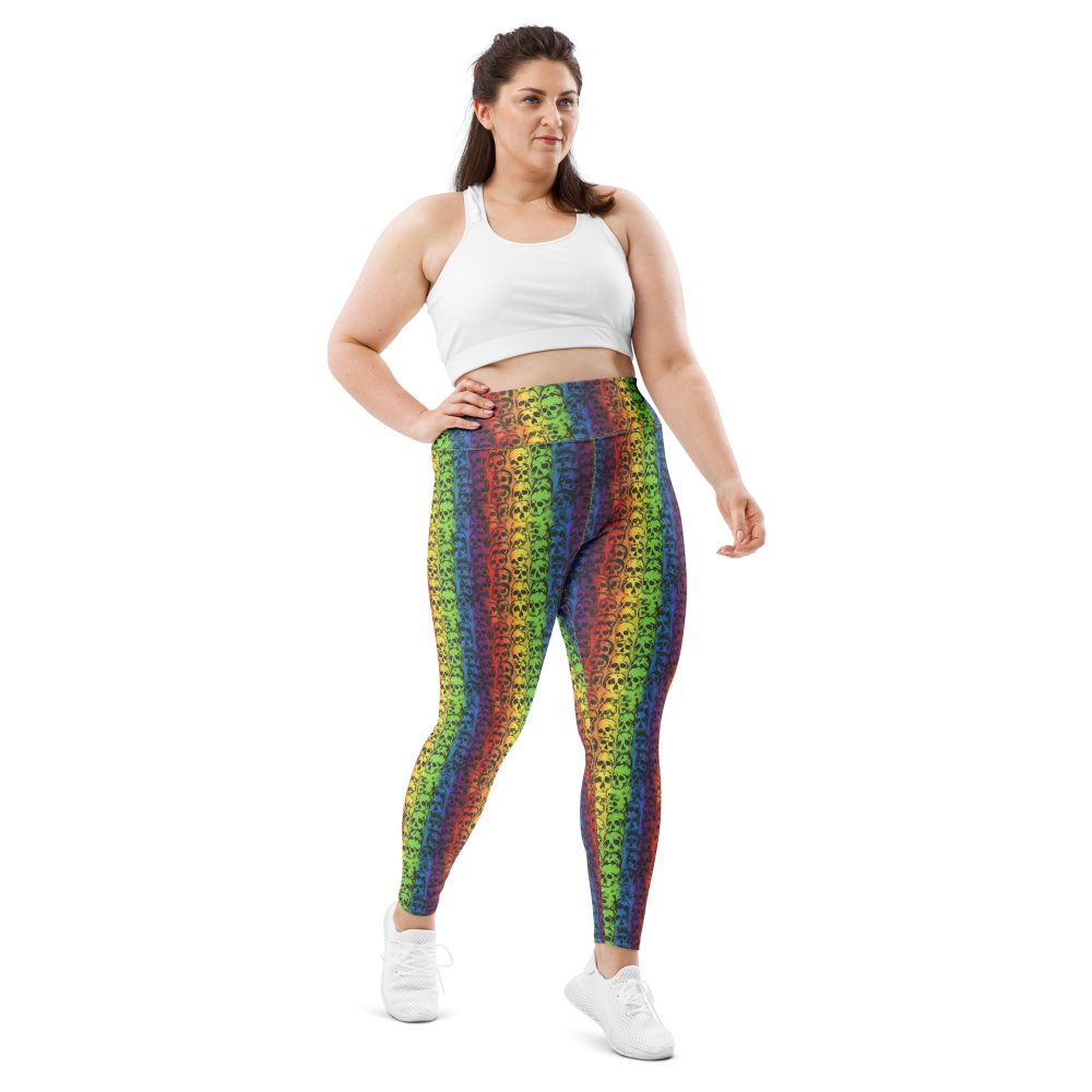 Rainbow Skulls Pride Plus Size Leggings - Image 2