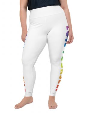 Love Yourself Rainbow Motivational Plus Size Leggings