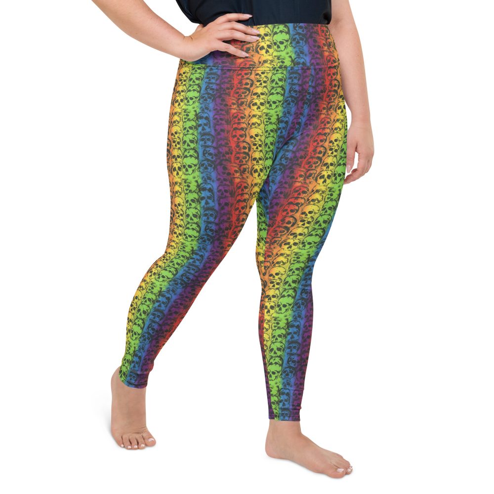 Rainbow Skulls Pride Plus Size Leggings - Image 5