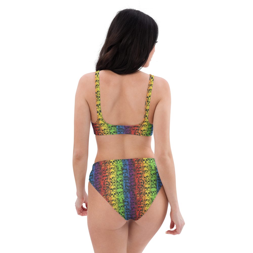 Rainbow Skulls Pride High-Waisted Cheeky Bikini - Image 5