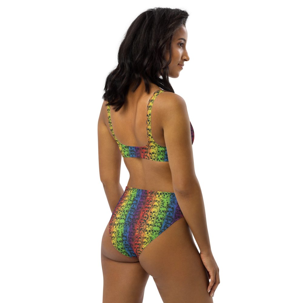 Rainbow Skulls Pride High-Waisted Cheeky Bikini - Image 10
