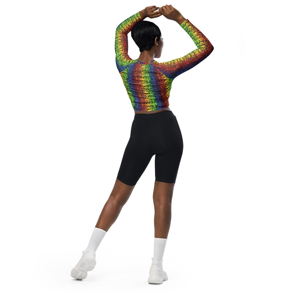 Rainbow Skulls Pride Long-Sleeve Crop Top - Image 7