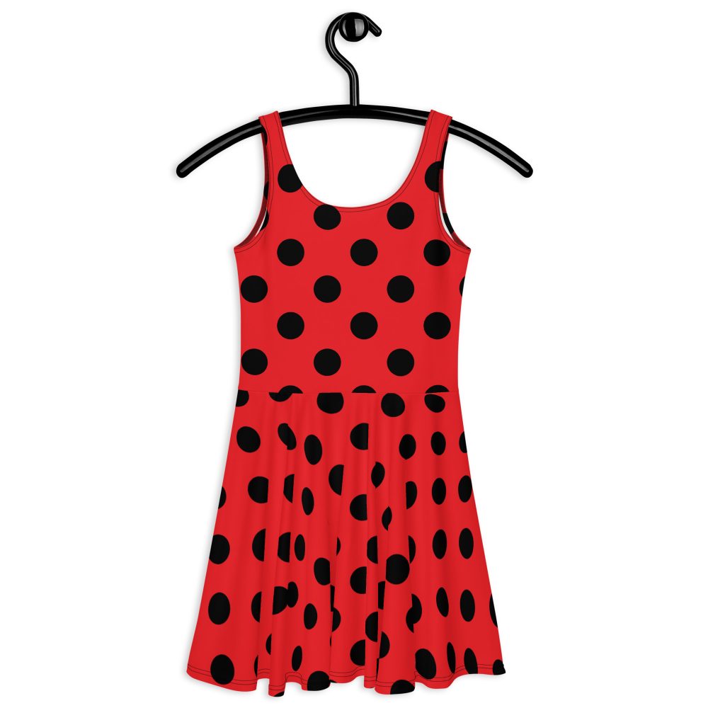 Ladybug Costume Red and Black Polka dot Skater Dress - Image 6