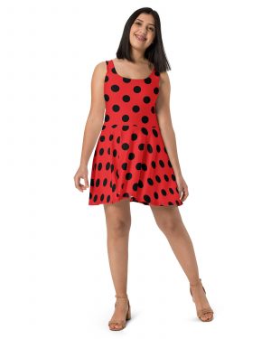 Ladybug Costume Red and Black Polka dot Skater Dress