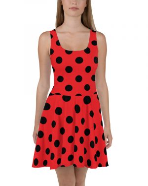 Ladybug Costume Red and Black Polka dot Skater Dress