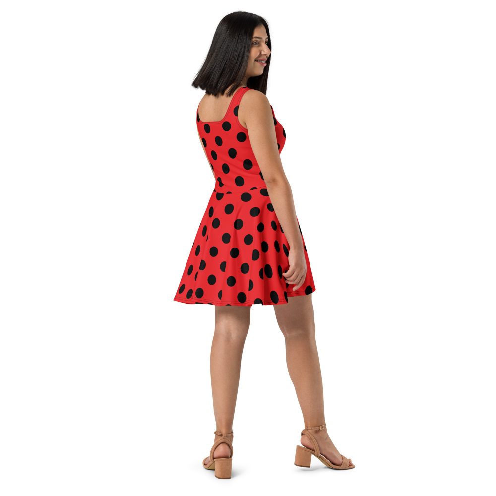 Ladybug Costume Red and Black Polka dot Skater Dress - Image 7