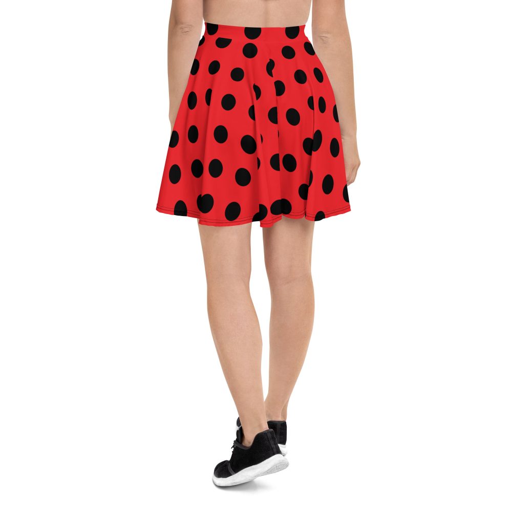 Ladybug Costume Red and Black Polka dot Skater Skirt - Image 2
