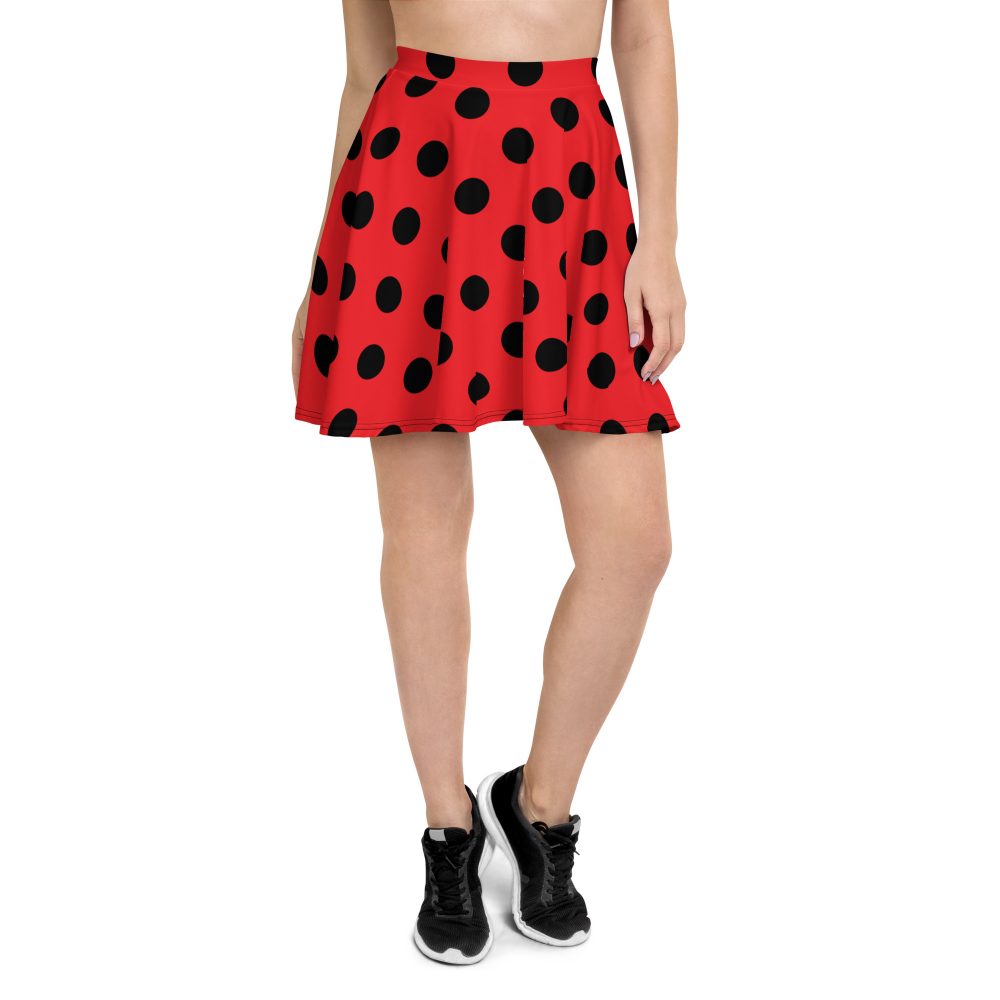 Ladybug Costume Red and Black Polka dot Skater Skirt