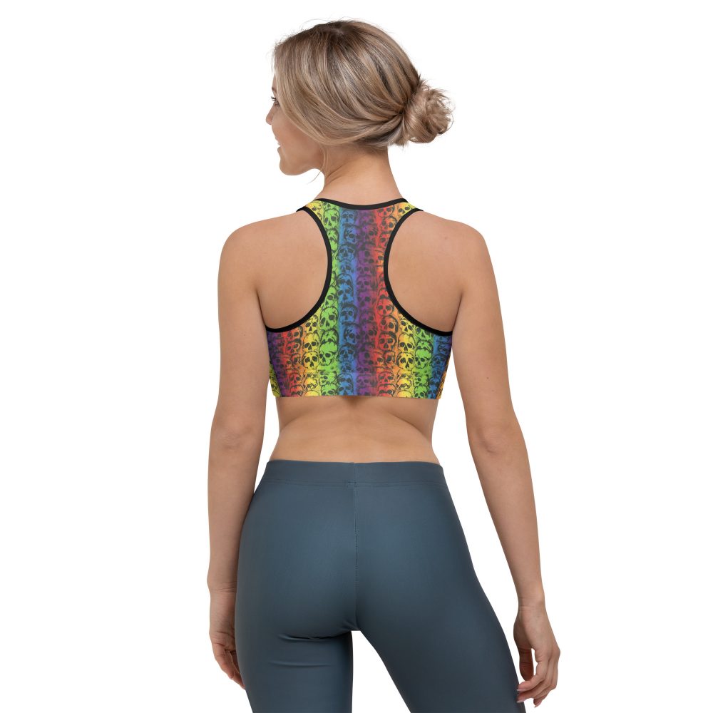 Rainbow Skulls Pride Sports bra - Image 9