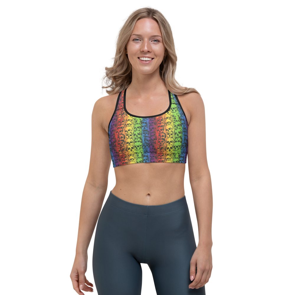 Rainbow Skulls Pride Sports bra