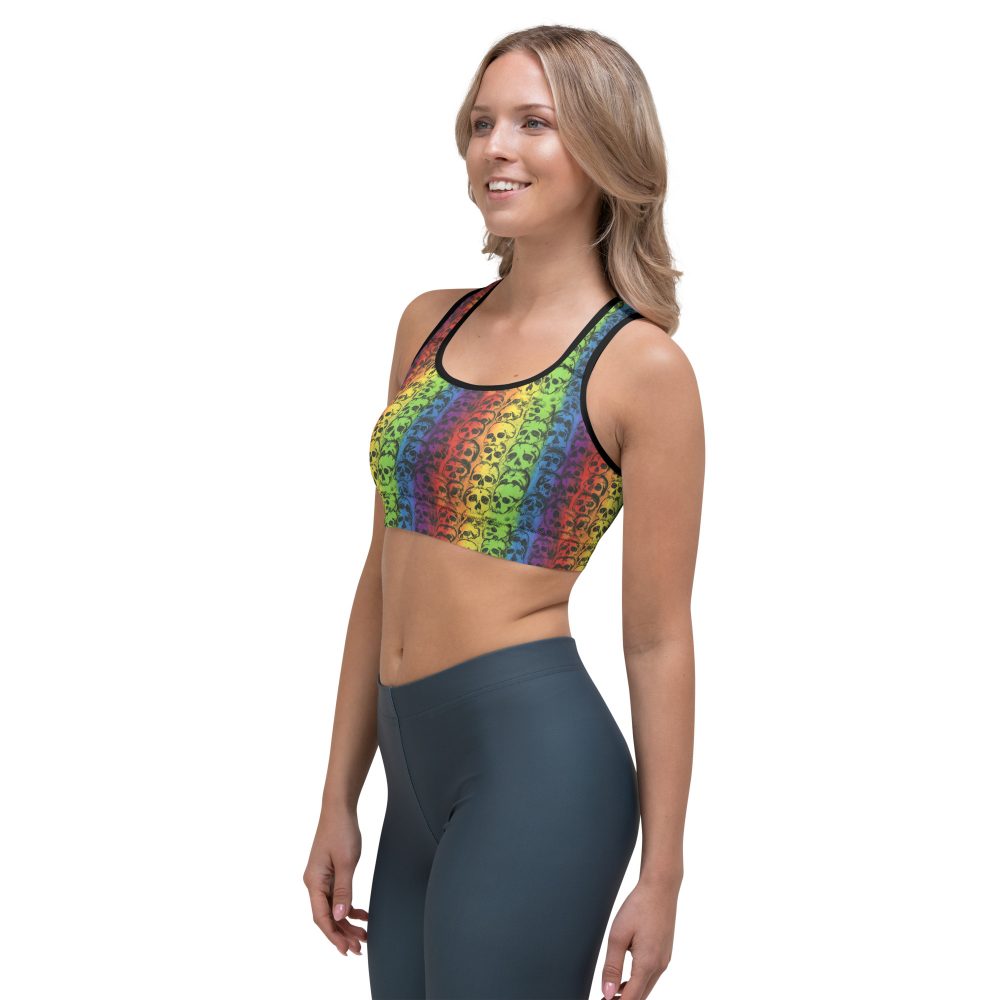 Rainbow Skulls Pride Sports bra - Image 7