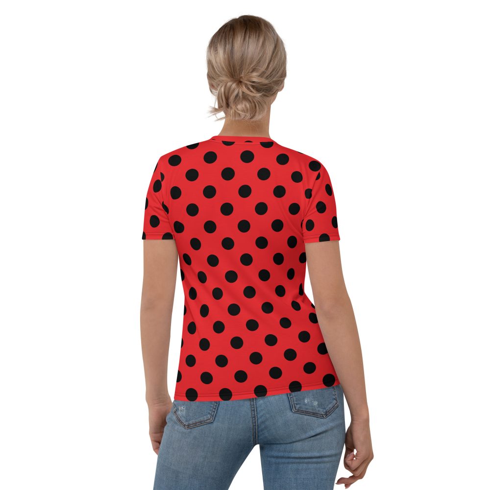 Ladybug Costume Red Black Polka Dot Women's T-shirt - Image 2