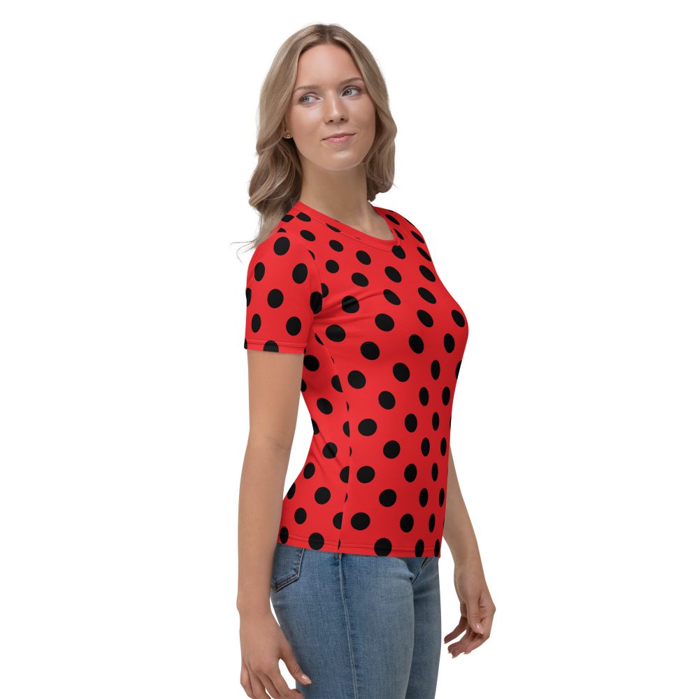 Ladybug Costume Red Black Polka Dot Women's T-shirt - Image 4