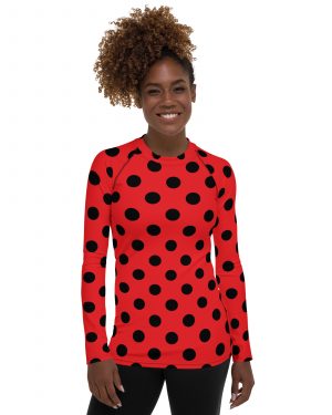 Ladybug Costume Red Black Polka Dot Women’s Rash Guard