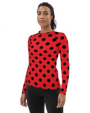 Ladybug Costume Red Black Polka Dot Women’s Rash Guard