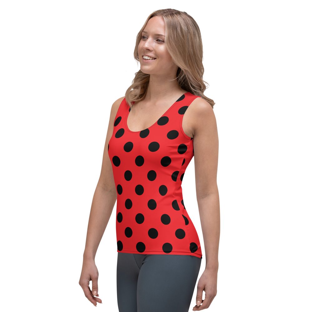 Ladybug Costume Red Black Polka Dot Tank Top - Image 3