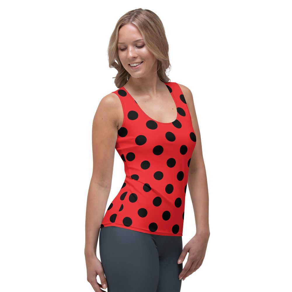 Ladybug Costume Red Black Polka Dot Tank Top - Image 4