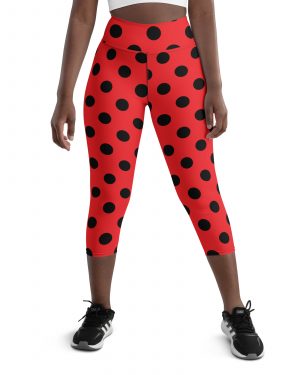 Ladybug Costume Red Black Polka Dot Yoga Capri Leggings