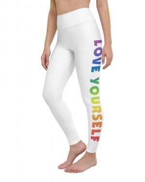 Love Yourself Rainbow Motivational Yoga Leggings