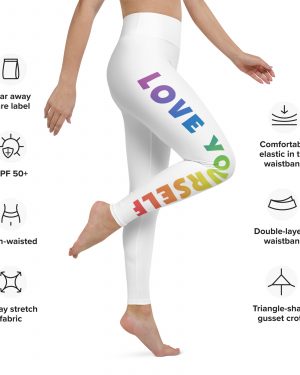 Love Yourself Rainbow Motivational Yoga Leggings