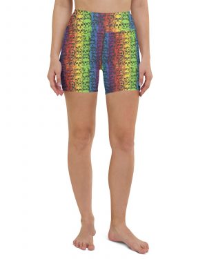 Rainbow Skulls Pride Yoga Shorts