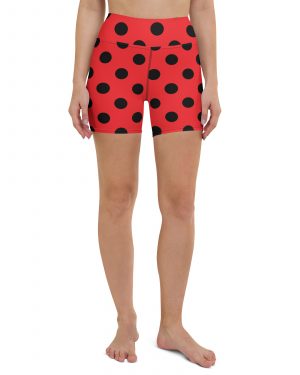 Ladybug Costume Red Black Polka Dot Yoga Shorts