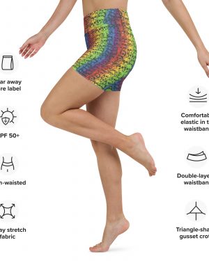 Rainbow Skulls Pride Yoga Shorts