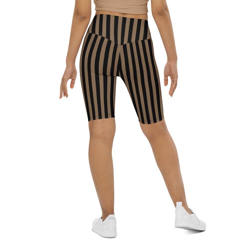 Brown and Black Striped Pirate Bike Shorts - Image 7