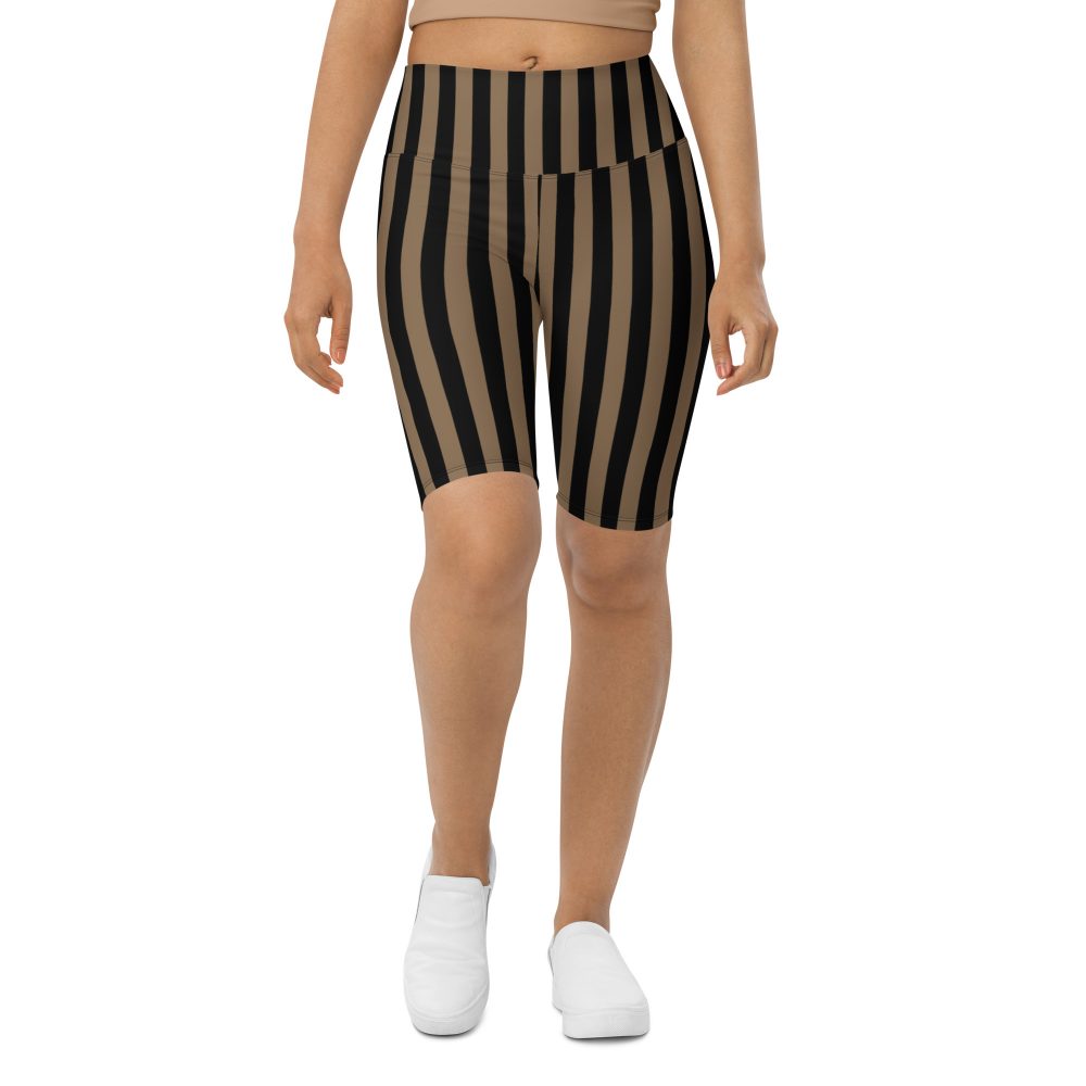 Brown and Black Striped Pirate Bike Shorts
