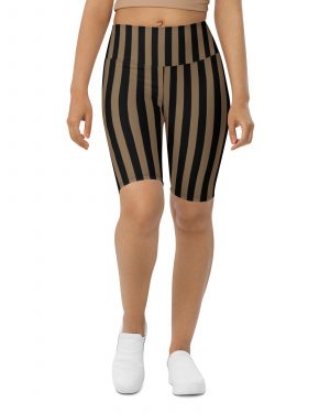 Brown and Black Striped Pirate Bike Shorts