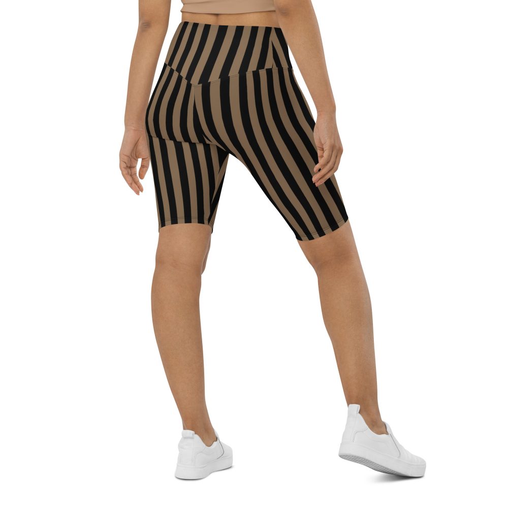 Brown and Black Striped Pirate Bike Shorts - Image 2