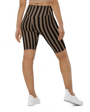 Brown and Black Striped Pirate Bike Shorts