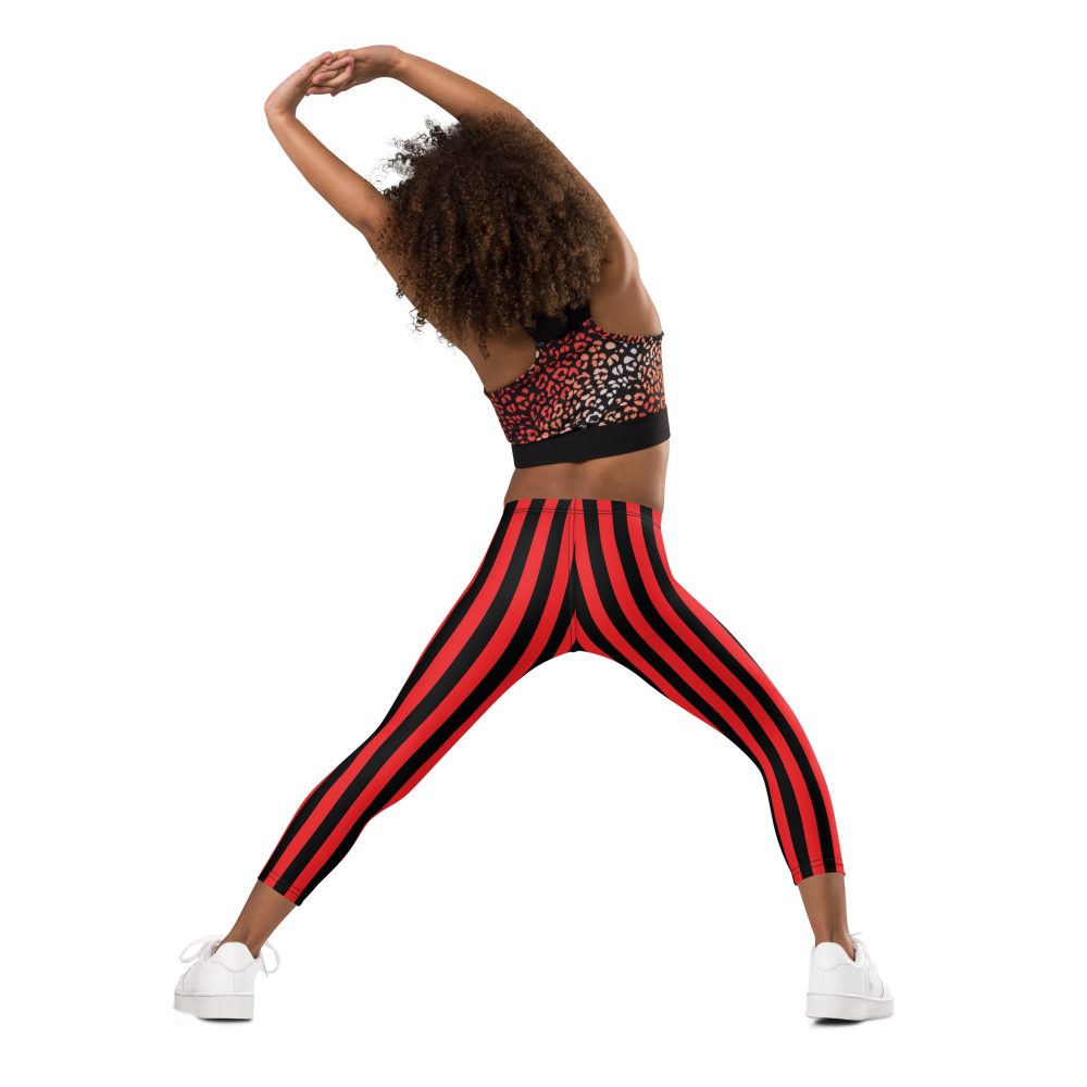 Red and Black Striped Kid's Pirate Leggings - Image 5